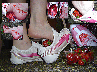 In Shoe Crush Strawberries In My White Puma Sneakers